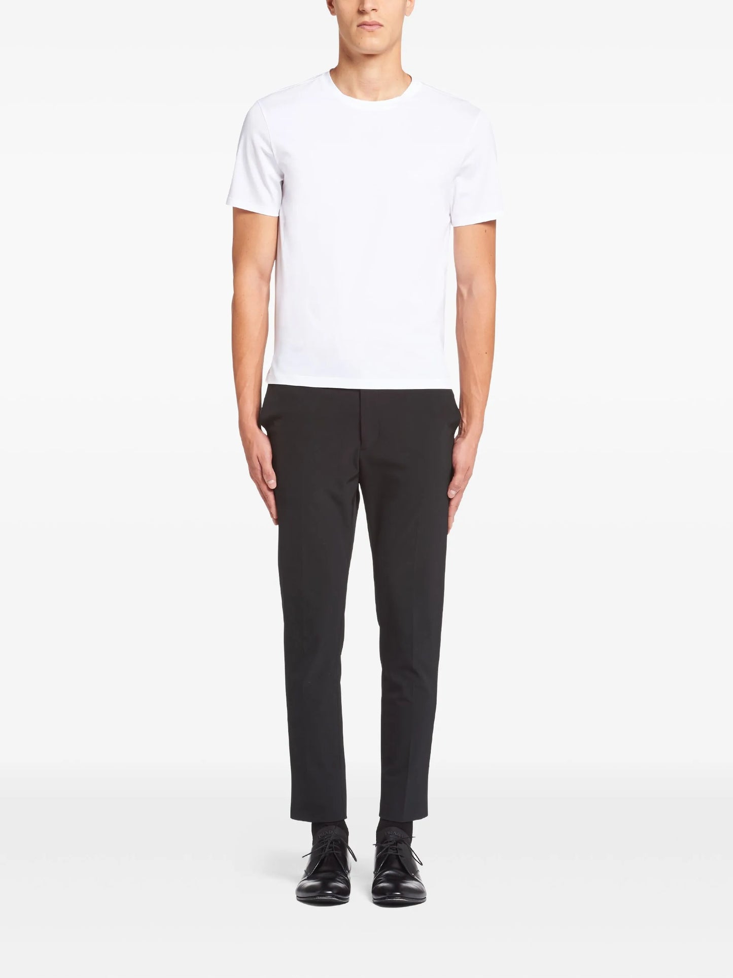 Prada Stretch-Cotton T-Shirt (White)