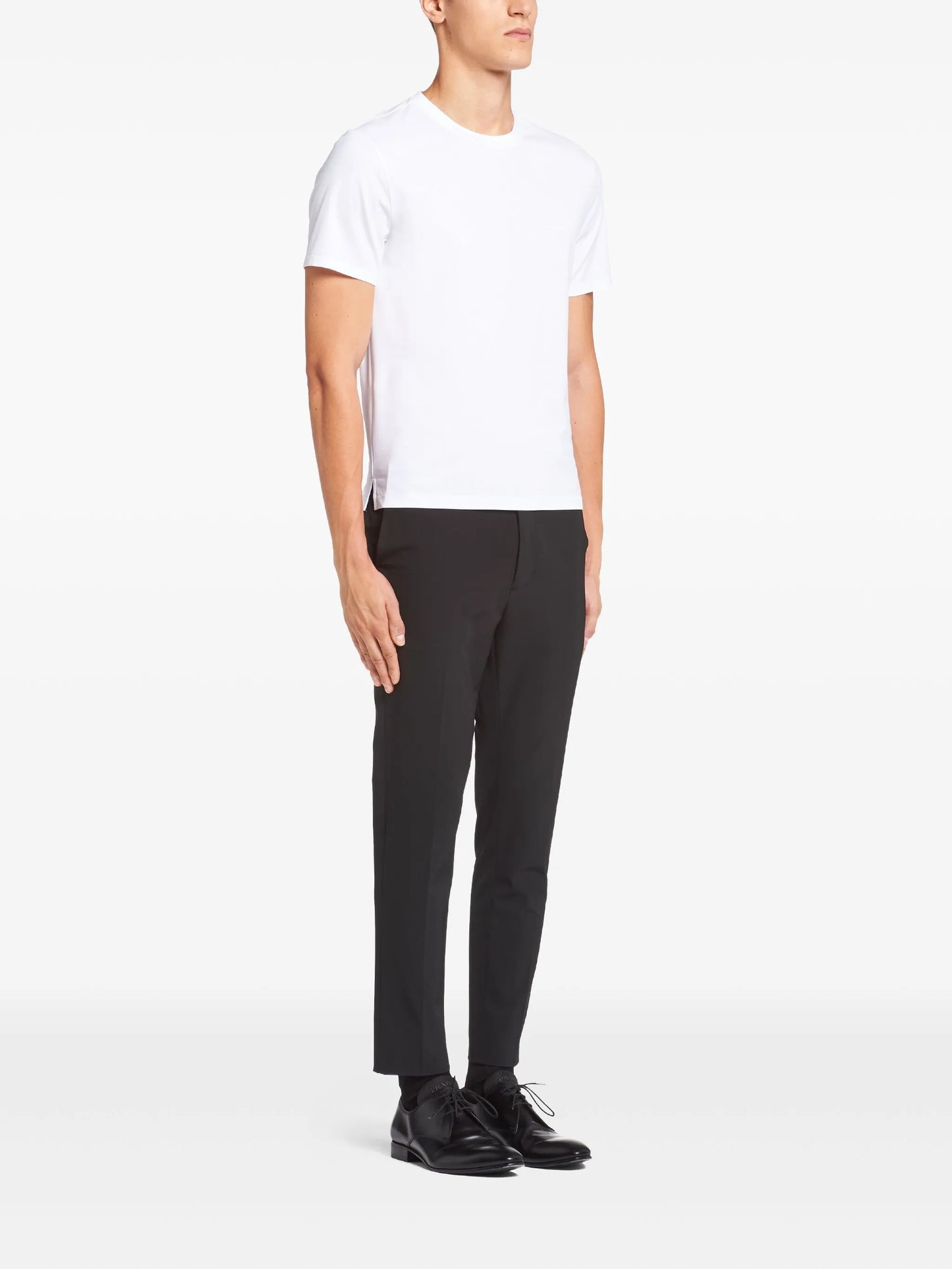 Prada Stretch-Cotton T-Shirt (White)