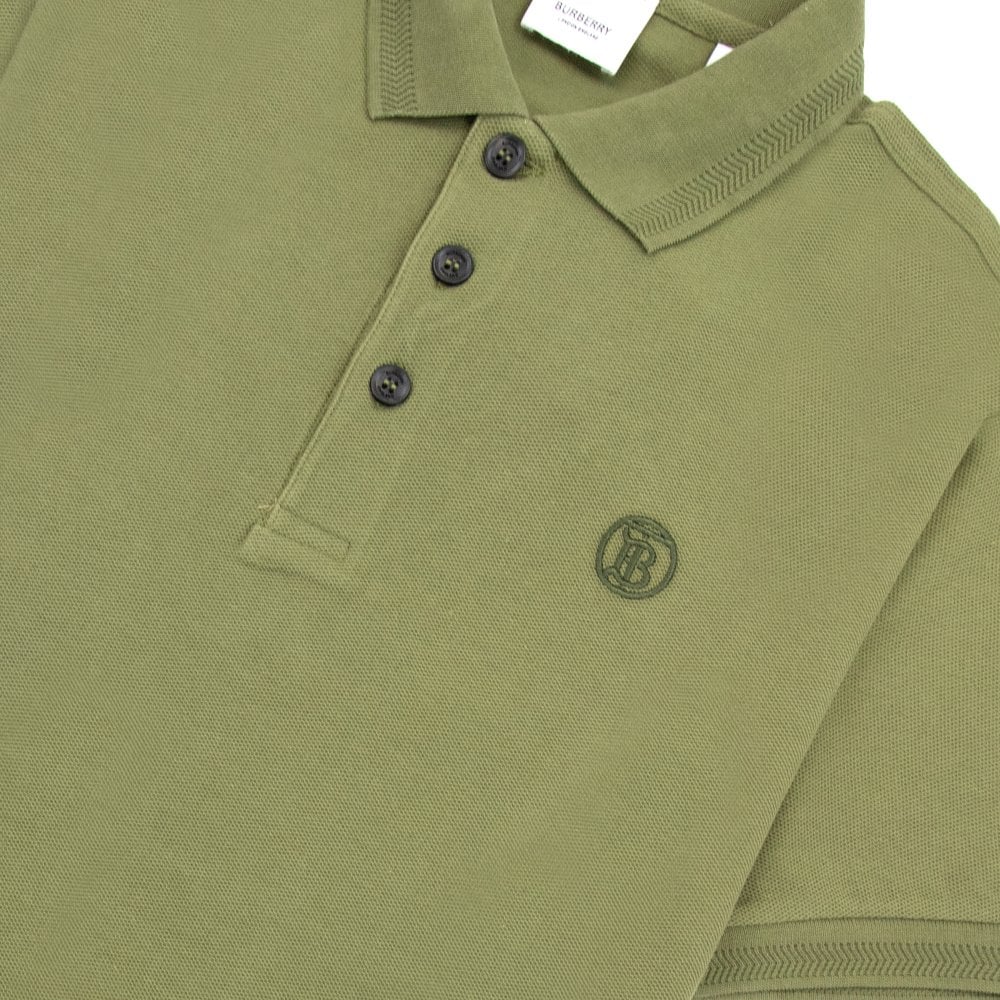 Burberry Manzoni Monogram Pique Polo Olive