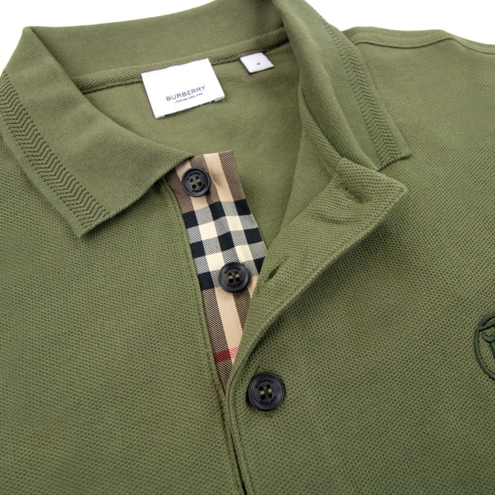 Burberry Manzoni Monogram Pique Polo Olive
