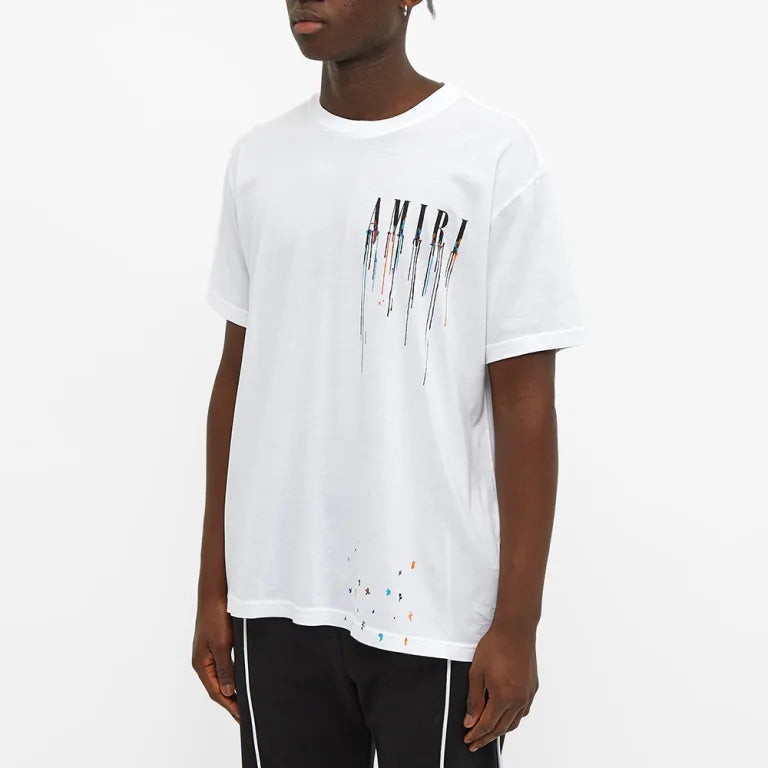 AMIRI Paint Drip Logo-Print Cotton T-Shirt
