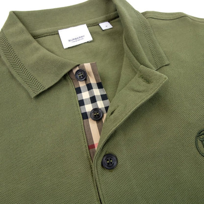 Burberry Manzoni Monogram Pique Polo Olive